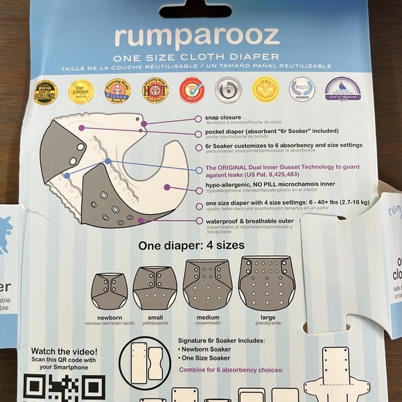 Kanga Care Rumparooz Cloth Diaper Reusable One Size Pocket Diaper - Picture 7 of 8